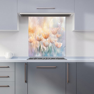 B&Q -  Ava Sterling: 00028 Premium Glass Kitchen Splashback W700mm X H750mm