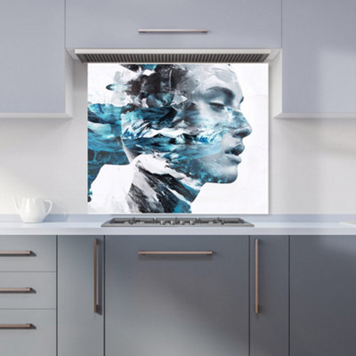 B&Q -  Calista Vale: 00016 Premium Glass Kitchen Splashback W900mm X H750mm