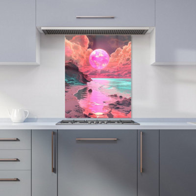 Designer Kitchen Splashbacks Elena Sable: 00001 Premium Glass Kitchen Splashback W600mm X H750mm from B&Q