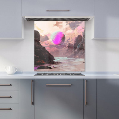 Designer Kitchen Splashbacks Elena Sable: 00002 Premium Glass Kitchen Splashback W600mm X H600mm from B&Q