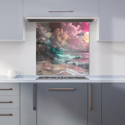 Designer Kitchen Splashbacks Elena Sable: 00003 Premium Glass Kitchen Splashback W600mm X H600mm from B&Q