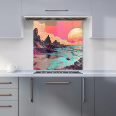 Designer Kitchen Splashbacks Elena Sable: 00004 Premium Glass Kitchen Splashback W600mm X H600mm from B&Q
