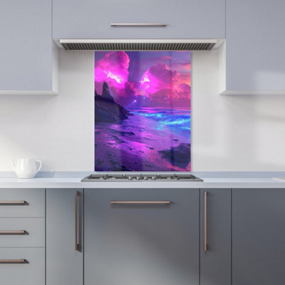 Designer Kitchen Splashbacks Elena Sable: 00005 Premium Glass Kitchen Splashback W600mm X H750mm from B&Q