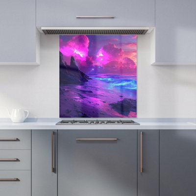 Designer Kitchen Splashbacks Elena Sable: 00005 Premium Glass Kitchen Splashback W700mm X H750mm from B&Q