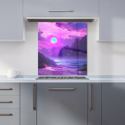 Designer Kitchen Splashbacks Elena Sable: 00006 Premium Glass Kitchen Splashback W600mm X H650mm from B&Q