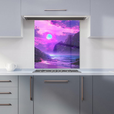 Designer Kitchen Splashbacks Elena Sable: 00006 Premium Glass Kitchen Splashback W700mm X H650mm from B&Q