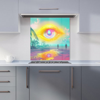 Designer Kitchen Splashbacks Elena Sable: 00009 Premium Glass Kitchen Splashback W600mm X H650mm from B&Q