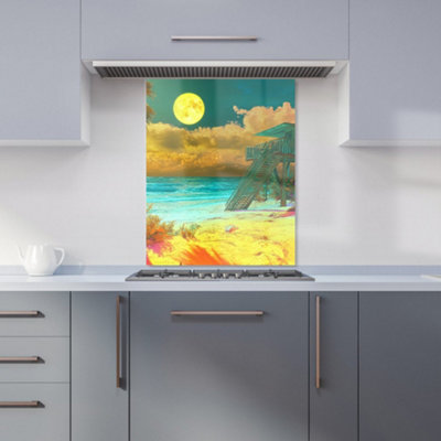 Designer Kitchen Splashbacks Elena Sable: 00010 Premium Glass Kitchen Splashback W600mm X H750mm from B&Q