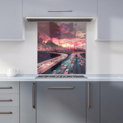 Designer Kitchen Splashbacks Elena Sable: 00016 Premium Glass Kitchen Splashback W600mm X H650mm from B&Q