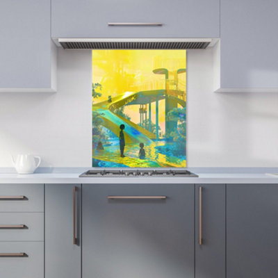 Designer Kitchen Splashbacks Elena Sable: 00017 Premium Glass Kitchen Splashback W600mm X H750mm from B&Q