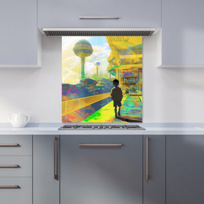 Designer Kitchen Splashbacks Elena Sable: 00020 Premium Glass Kitchen Splashback W700mm X H750mm from B&Q