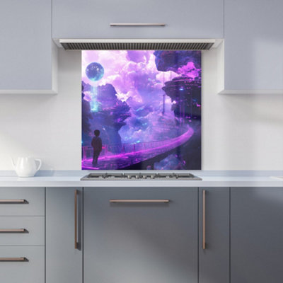 Designer Kitchen Splashbacks Elena Sable: 00022 Premium Glass Kitchen Splashback W600mm X H600mm from B&Q