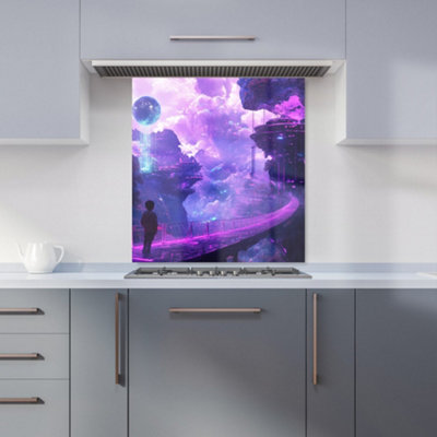 Designer Kitchen Splashbacks Elena Sable: 00022 Premium Glass Kitchen Splashback W700mm X H650mm from B&Q