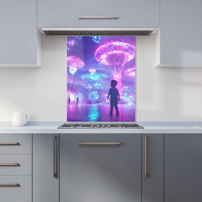Designer Kitchen Splashbacks Elena Sable: 00024 Premium Glass Kitchen Splashback W600mm X H750mm from B&Q