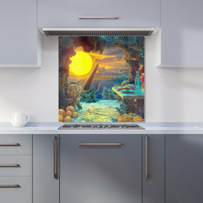 Designer Kitchen Splashbacks Elena Sable: 00029 Premium Glass Kitchen Splashback W600mm X H600mm from B&Q