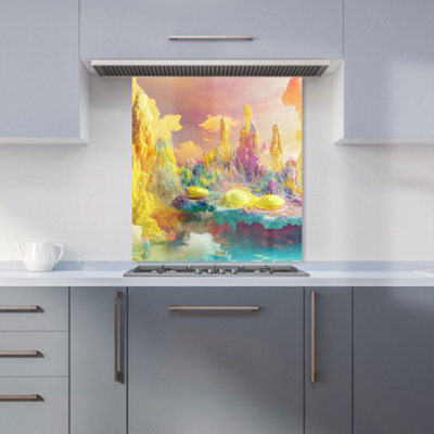 Designer Kitchen Splashbacks Elena Sable: 00031 Premium Glass Kitchen Splashback W600mm X H650mm from B&Q