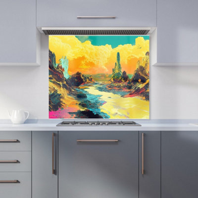Designer Kitchen Splashbacks Elena Sable: 00034 Premium Glass Kitchen Splashback W900mm X H750mm from B&Q