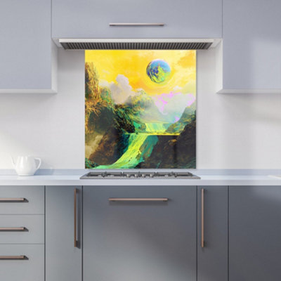 Designer Kitchen Splashbacks Elena Sable: 00035 Premium Glass Kitchen Splashback W700mm X H650mm from B&Q