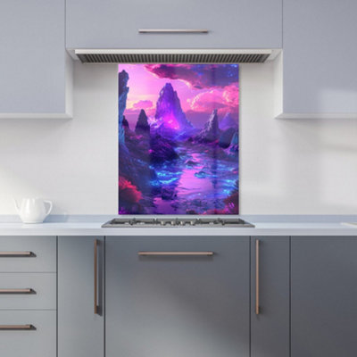 Designer Kitchen Splashbacks Elena Sable: 00038 Premium Glass Kitchen Splashback W600mm X H750mm from B&Q