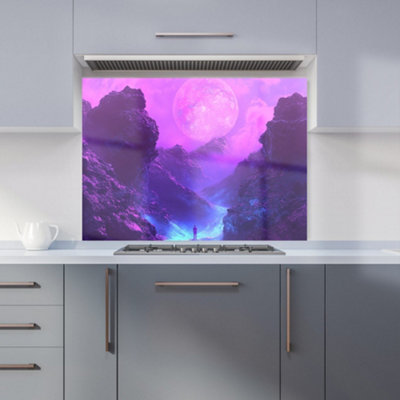 Designer Kitchen Splashbacks Elena Sable: 00040 Premium Glass Kitchen Splashback W900mm X H650mm from B&Q