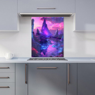 Designer Kitchen Splashbacks Elena Sable: 00042 Premium Glass Kitchen Splashback W600mm X H750mm from B&Q