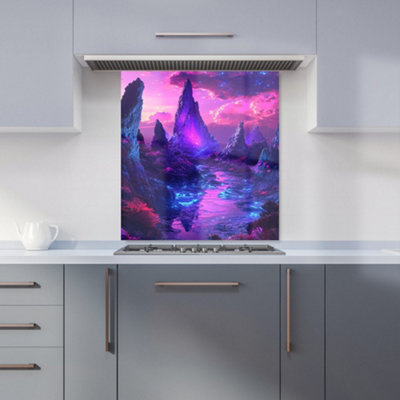 Designer Kitchen Splashbacks Elena Sable: 00042 Premium Glass Kitchen Splashback W700mm X H650mm from B&Q