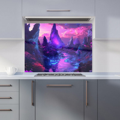 Designer Kitchen Splashbacks Elena Sable: 00042 Premium Glass Kitchen Splashback W900mm X H650mm from B&Q