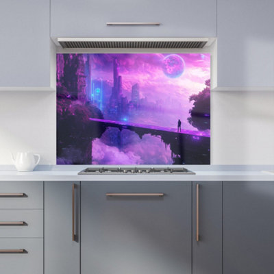 Designer Kitchen Splashbacks Elena Sable: 00043 Premium Glass Kitchen Splashback W900mm X H650mm from B&Q