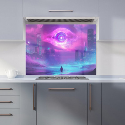 Designer Kitchen Splashbacks Elena Sable: 00044 Premium Glass Kitchen Splashback W900mm X H650mm from B&Q
