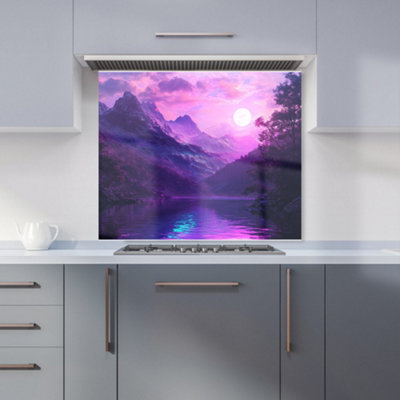 B&Q -  Elena Sable: 00052 Premium Glass Kitchen Splashback W900mm X H750mm