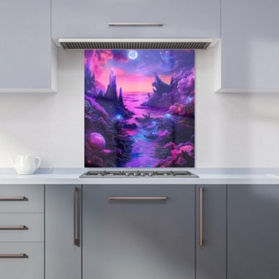 Designer Kitchen Splashbacks Elena Sable: 00055 Premium Glass Kitchen Splashback W700mm X H650mm from B&Q