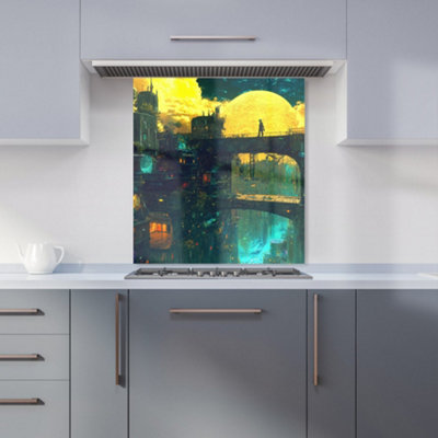 Designer Kitchen Splashbacks Elena Sable: 00058 Premium Glass Kitchen Splashback W600mm X H650mm from B&Q