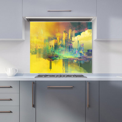 Designer Kitchen Splashbacks Elena Sable: 00059 Premium Glass Kitchen Splashback W900mm X H750mm from B&Q