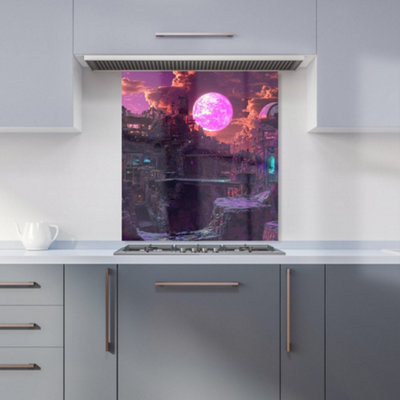 Designer Kitchen Splashbacks Elena Sable: 00061 Premium Glass Kitchen Splashback W600mm X H650mm from B&Q