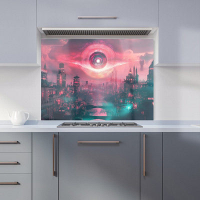 Designer Kitchen Splashbacks Elena Sable: 00064 Premium Glass Kitchen Splashback W900mm X H650mm from B&Q
