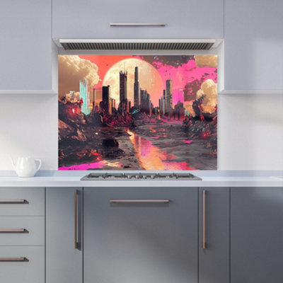 Designer Kitchen Splashbacks Elena Sable: 00066 Premium Glass Kitchen Splashback W900mm X H650mm from B&Q