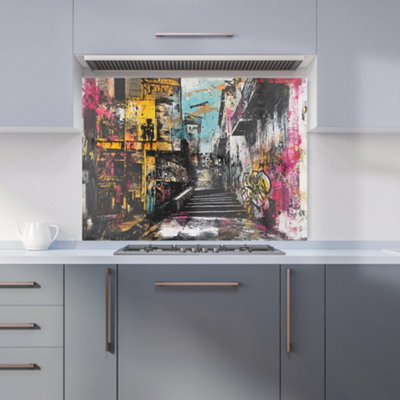 Designer Kitchen Splashbacks Jasper Reed: 00011 Premium Glass Kitchen Splashback W900mm X H650mm from B&Q