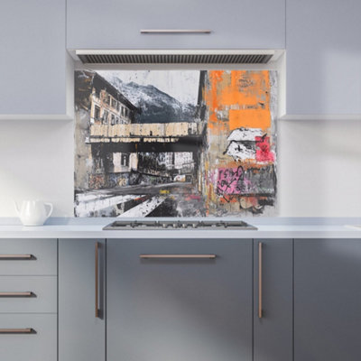 Designer Kitchen Splashbacks Jasper Reed: 00013 Premium Glass Kitchen Splashback W900mm X H650mm from B&Q