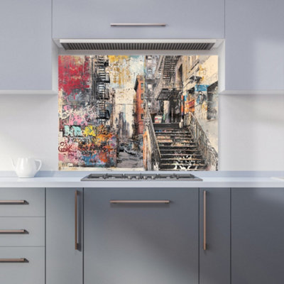 Designer Kitchen Splashbacks Jasper Reed: 00020 Premium Glass Kitchen Splashback W900mm X H650mm from B&Q