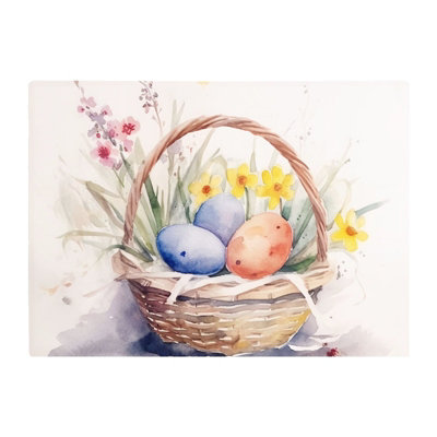 B&Q -  Watercolour Easter Basket Chopping Board