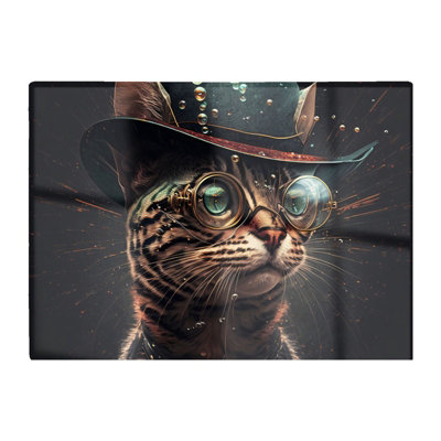B&Q -  Bengal Cat Face Glasses Splashart Chopping Board
