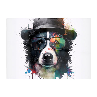 B&Q -  Border Collie Dog Splashart Chopping Board