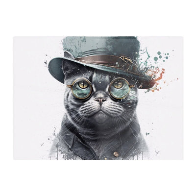 Warren Reed Designer British Shorthair Cat Splashart Chopping Board from B&Q