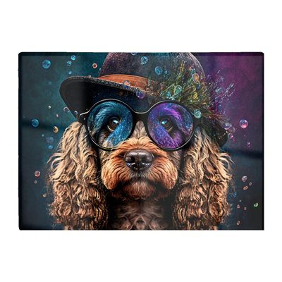 Warren Reed Designer Cockapoo Dog Face Splashart Chopping Board from B&Q