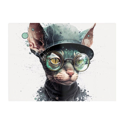 B&Q -  Cornish Rex Cat Splashart Chopping Board