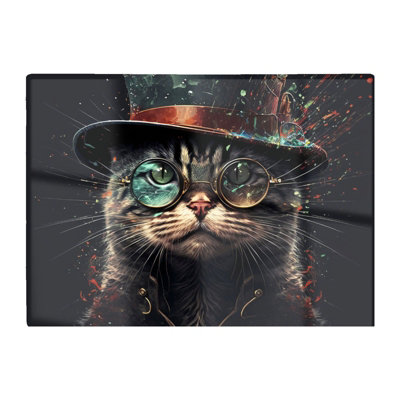 B&Q -  Cat With Glasses Splashart Chopping Board