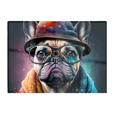 Warren Reed Designer French Bulldog Dog Splashart Chopping Board from B&Q