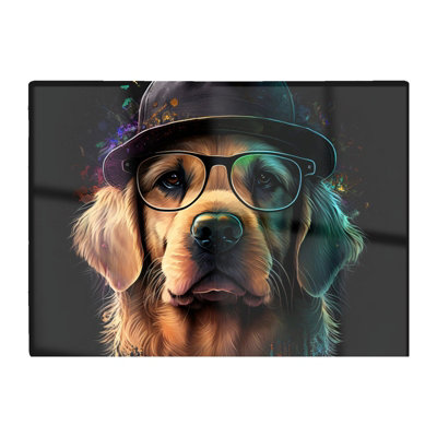 Warren Reed Designer Golden Retriever Dog Splashart Chopping Board from B&Q