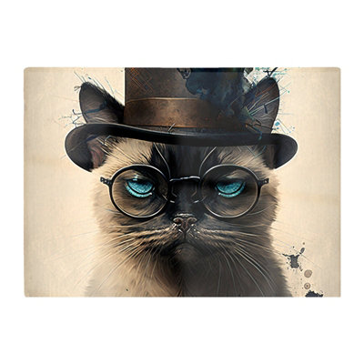 Warren Reed Designer Siamese Cat Splashart Chopping Board from B&Q