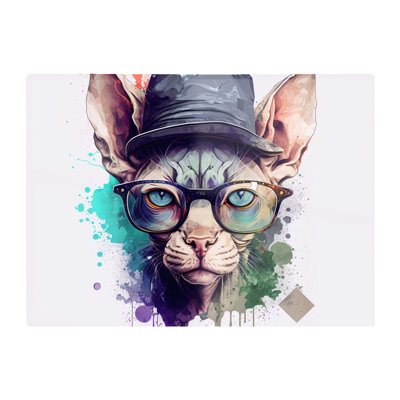 B&Q -  Sphynx Cat Face Splashart Chopping Board